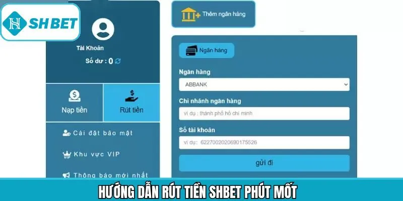 Hướng dẫn rút thưởng cực dễ trên Shbet